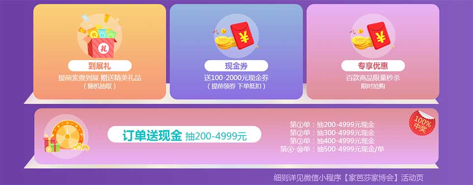 北京家博會展會福利：到展禮、現金券、現金抽獎專享優惠